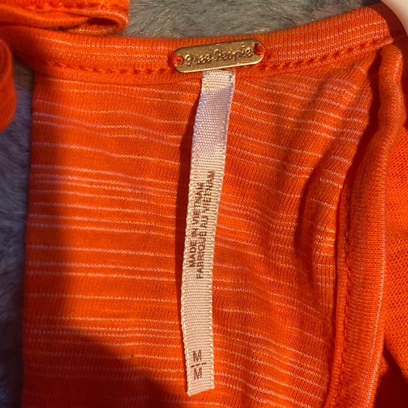 Free People Bright Orange Striped Top - Picture 3 of 3